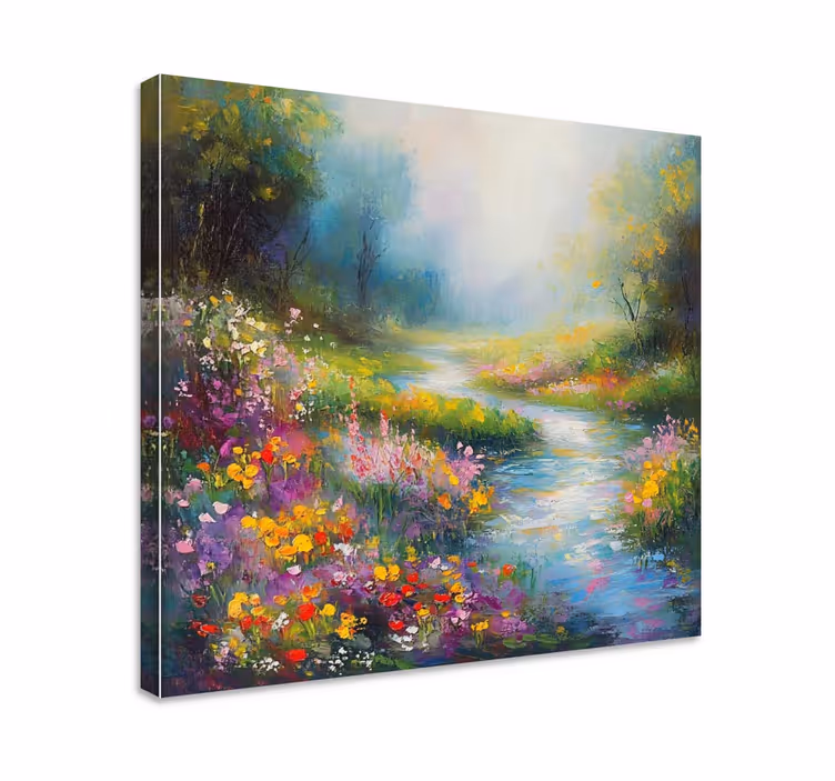 Tableau paysages rivière forestière - TenStickers