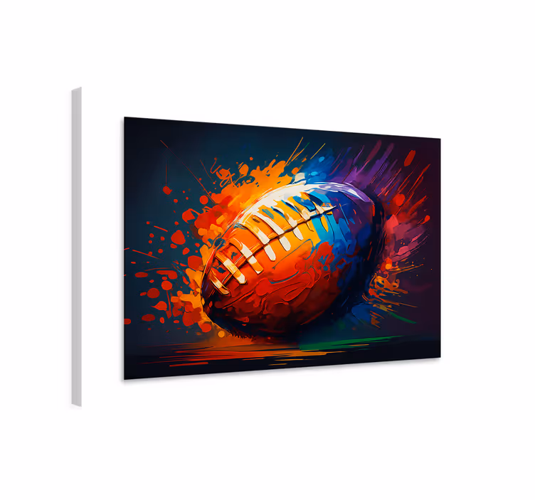Tableau sports ballon de rugby multicolore - TenStickers
