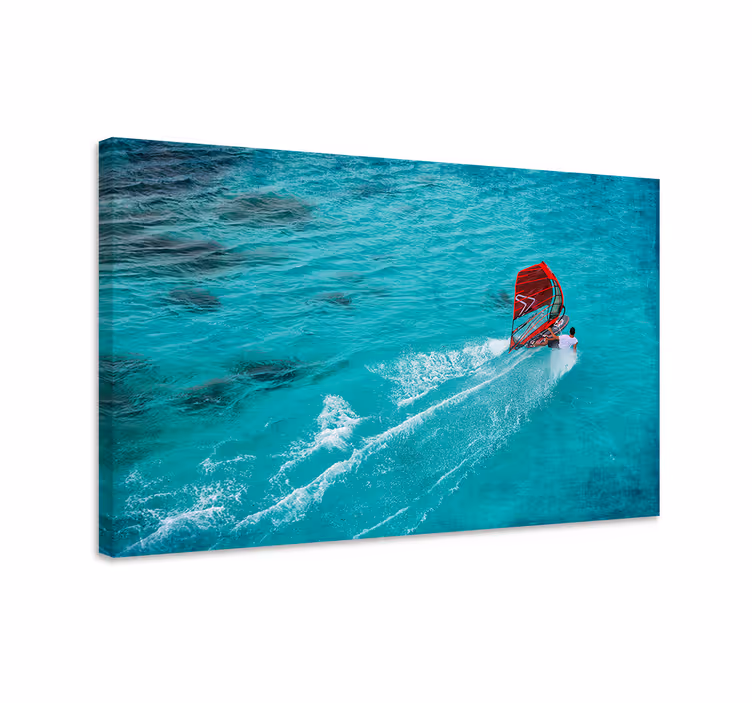 Tableau bleu plancheur sur l'eau - TenStickers