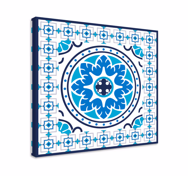 Tableau bleu carreaux bleus - TenStickers