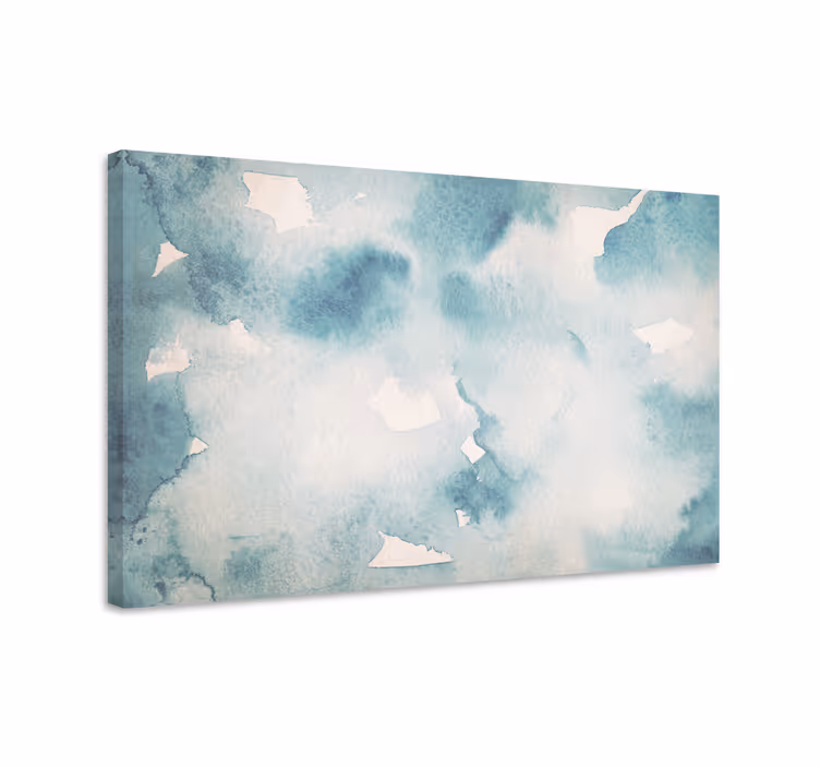 Tableau bleu vagues bleues style japandi - TenStickers