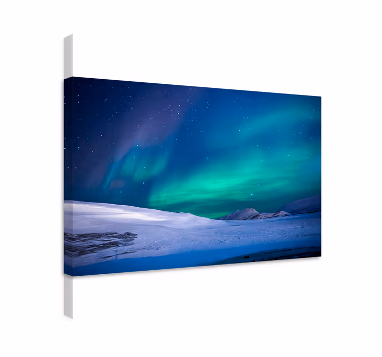 Tableau bleu aurores boréales - TenStickers