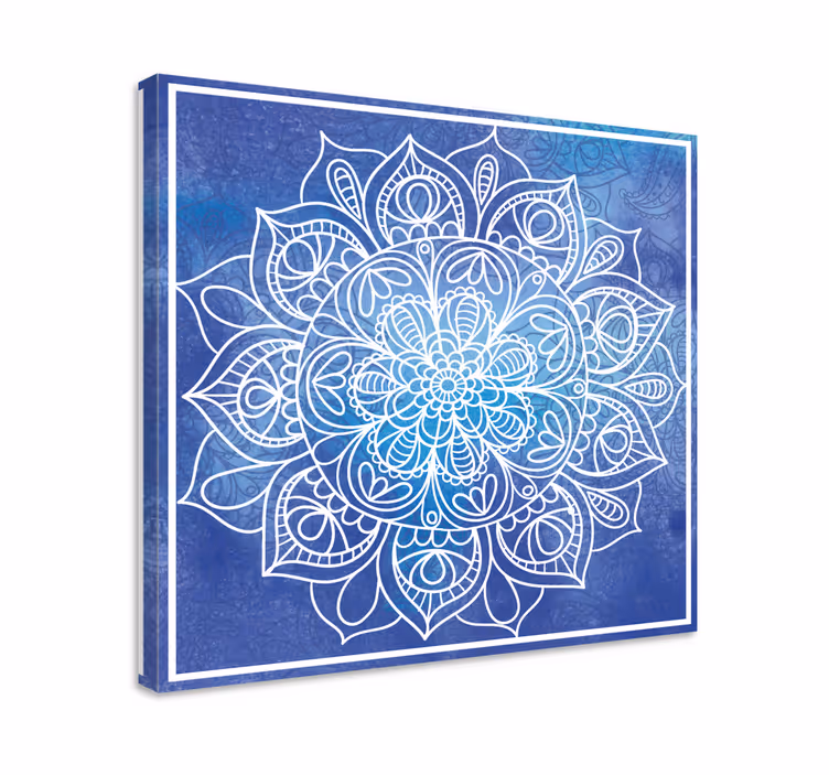 Tableau bleu mandala dessiné à la main - TenStickers