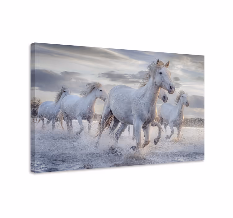 Tableau chevaux fresque chevaux à l'abreuvoir - TenStickers