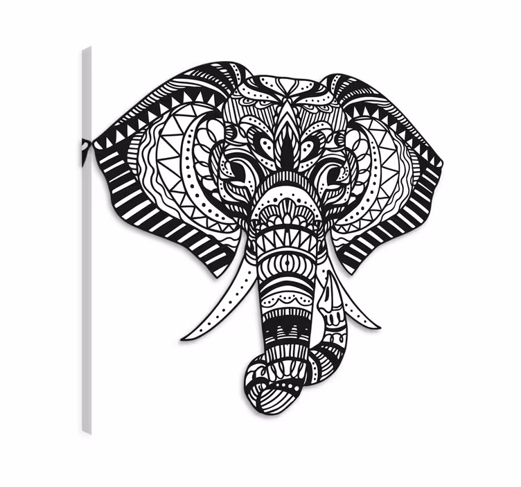 Tableau éléphants ethniques décoratifs en toile - TenStickers