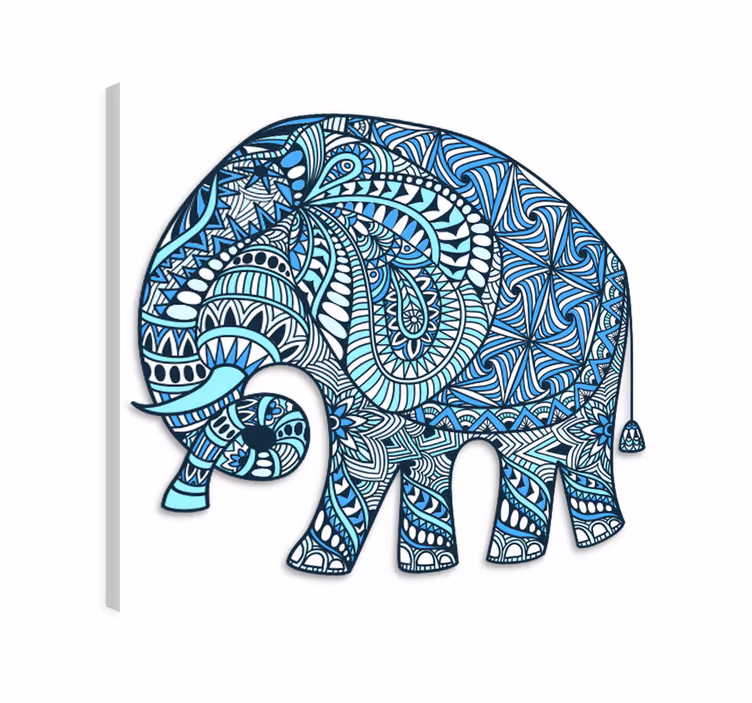 Tableau éléphants mandala avec fleur - TenStickers