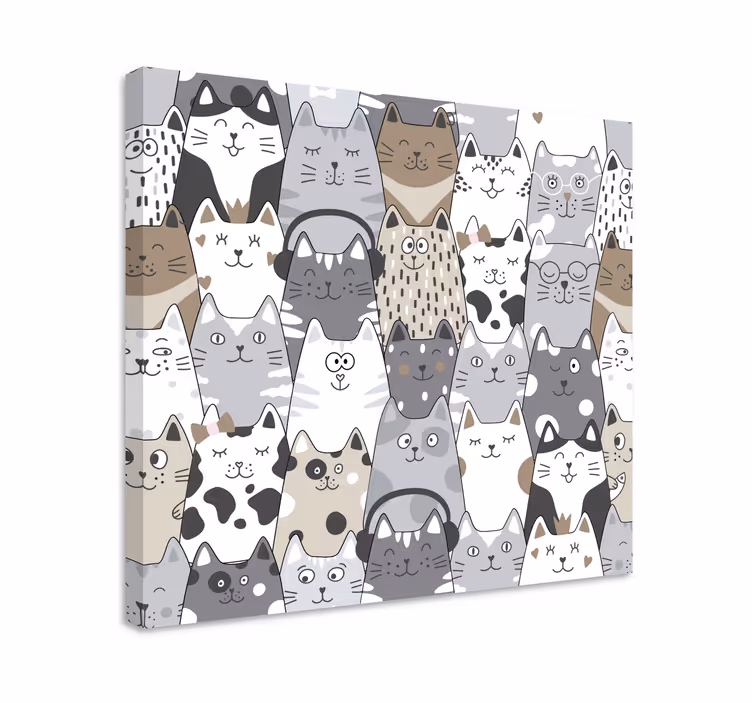 Tableau chat dessins de chats amusants - TenStickers