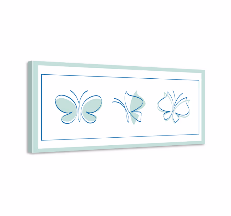Tableau papillons motifs en tuiles silhouette - TenStickers
