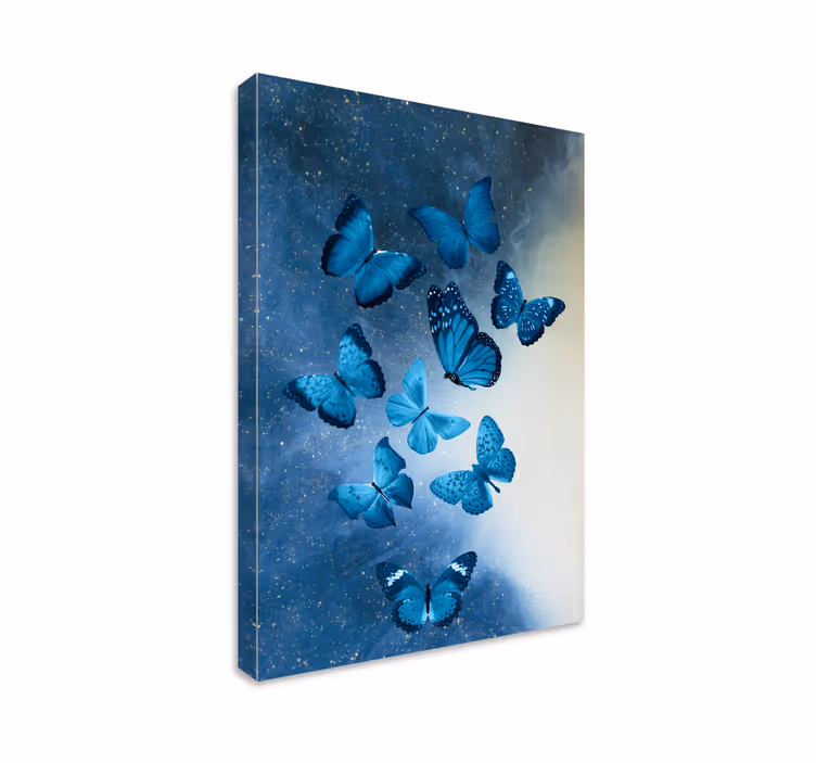 Tableau papillons bleu majestueux - TenStickers