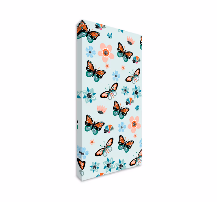 Tableau papillons fleurs et papillons - TenStickers