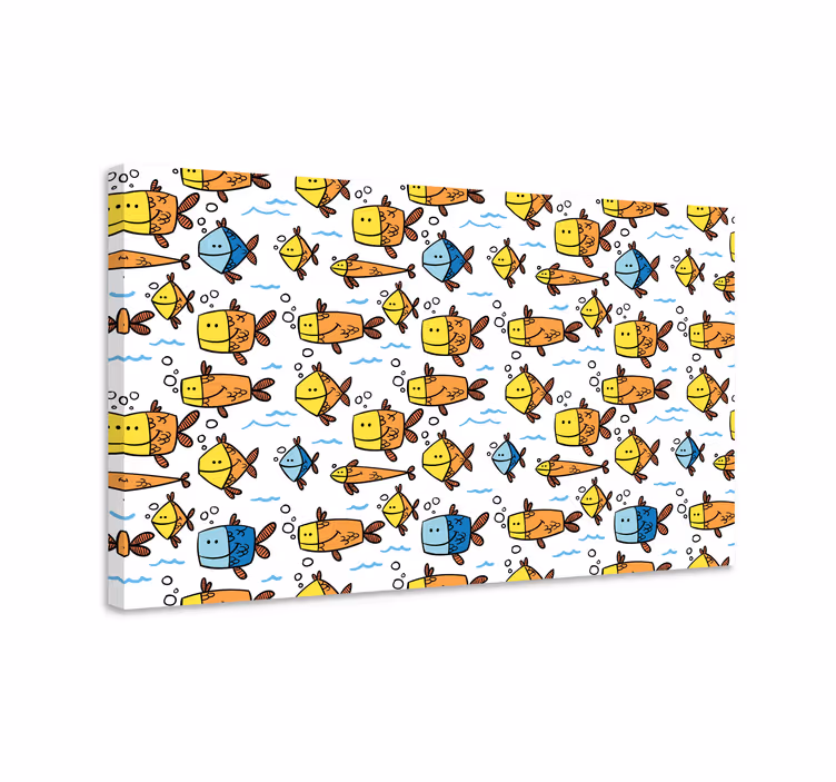 Tableau poissons style enfants multicolore - TenStickers