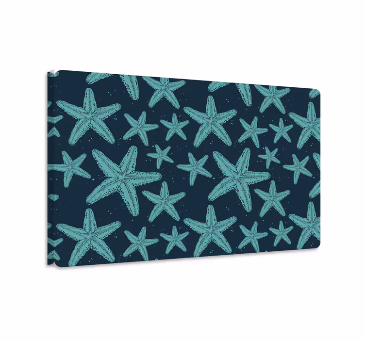 Tableau poissons étoiles de mer bleu - TenStickers