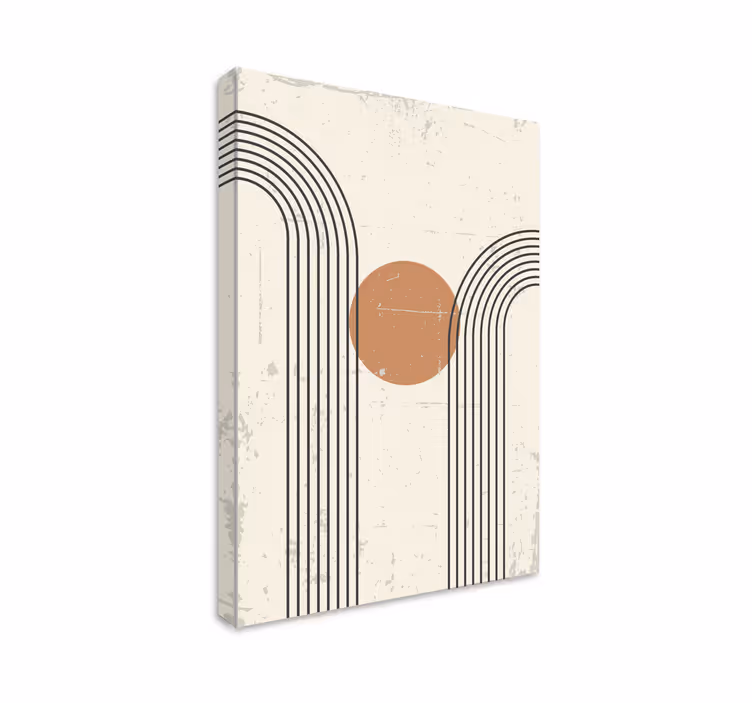 Tableau beige arc abstrait demi cercle - TenStickers