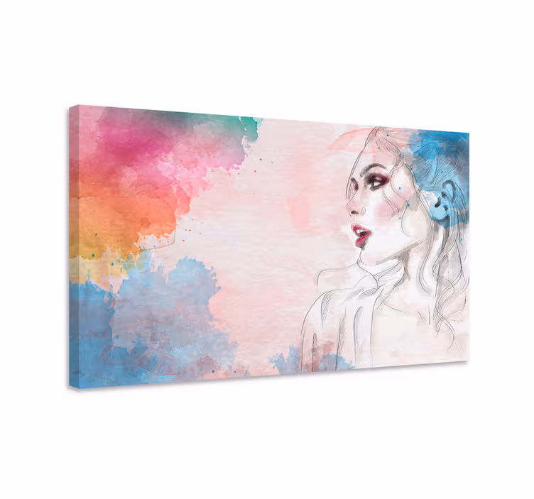 Tableau personnage portrait féminin abstrait - TenStickers