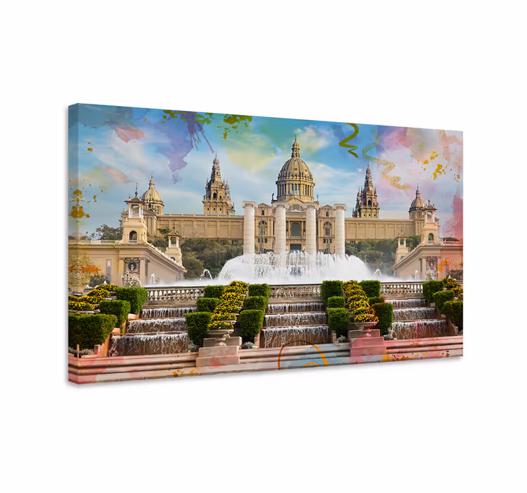 Tableau Barcelone montjuic - TenStickers
