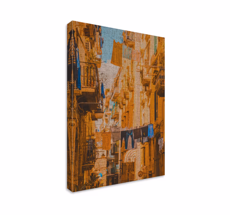 Tableau abstrait tapisserie urbaine - TenStickers