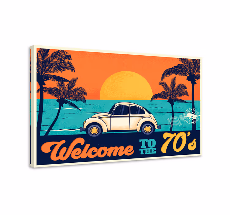 Tableau vintage Bienvenue dans les années 70 - TenStickers