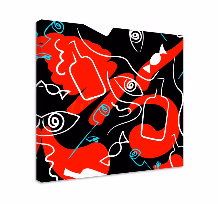 Tableau fruits formes abstraites - TenStickers
