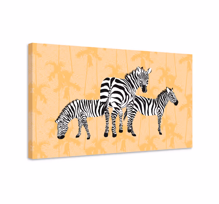 Tableau animaux trio de zèbres - TenStickers
