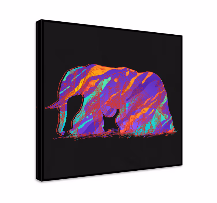 Tableau éléphants art de silhouette d'Éléphant - TenStickers