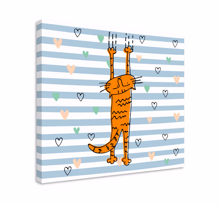 Tableau chat chat orange espiègle - TenStickers