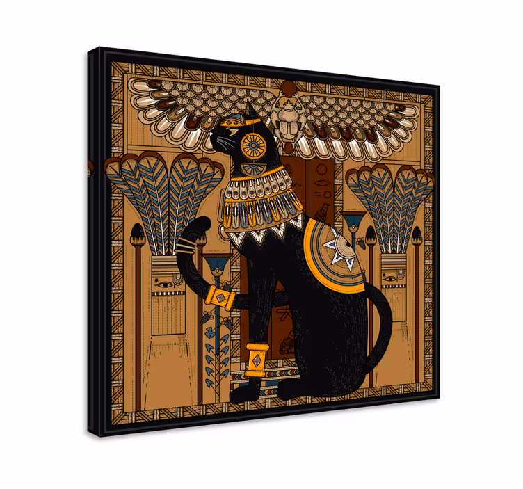Tableau éléphants chat égyptien ancien - TenStickers