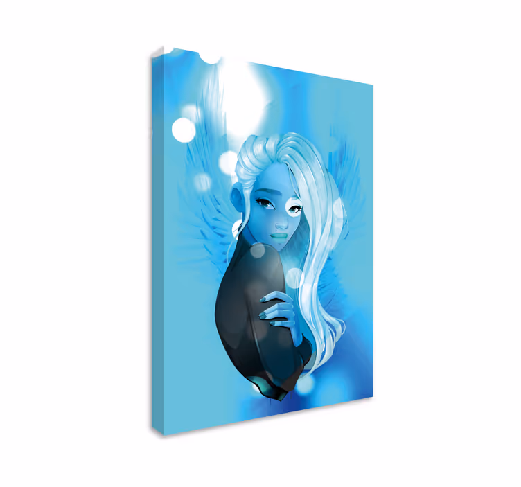 Tableau personnage figurine aux cheveux bleus - TenStickers