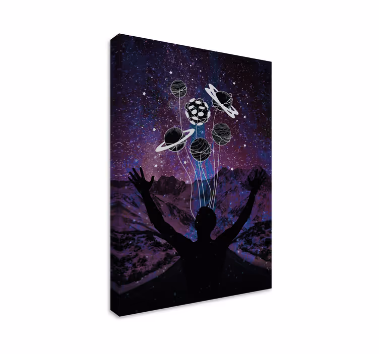 Tableau moderne Univers entre vos mains - TenStickers