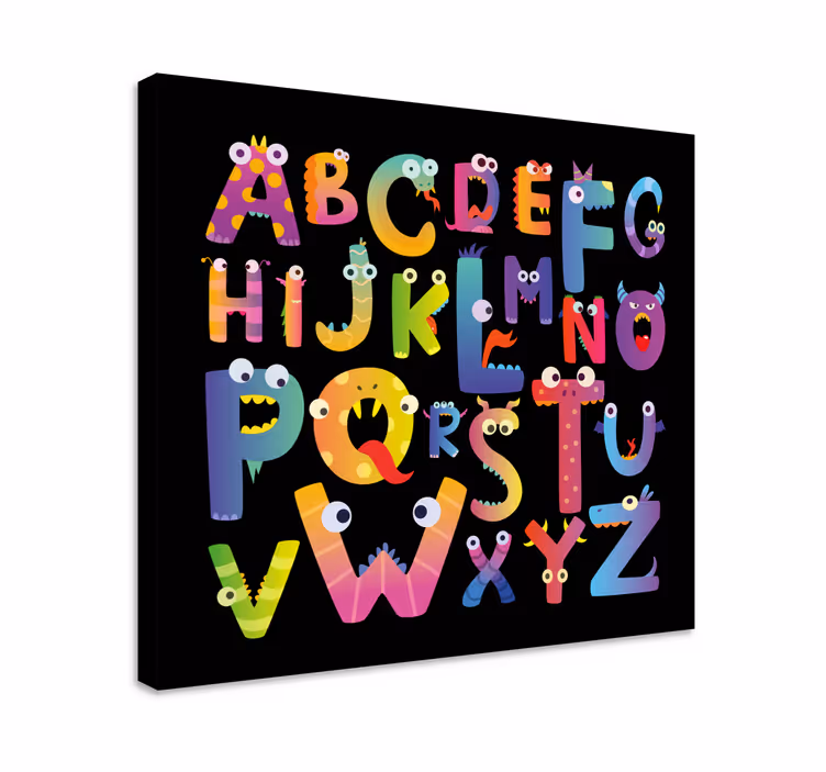Tableau abc personnages de l'alphabet monstrueux - TenStickers