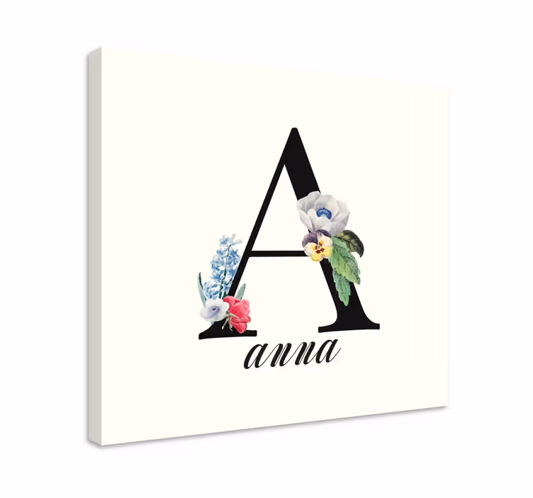 Tableau abc initial floral a - TenStickers
