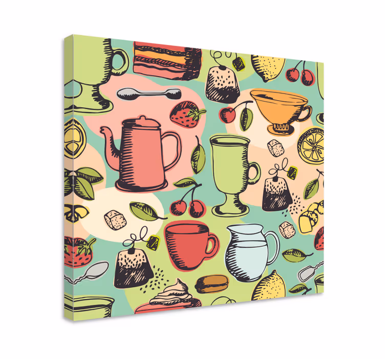 Tableau fruits récipients de cuisine colorés - TenStickers