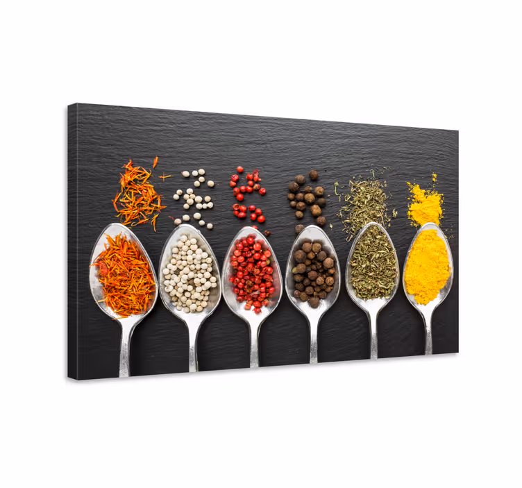 Tableau plusieurs variétés d'épices - TenStickers