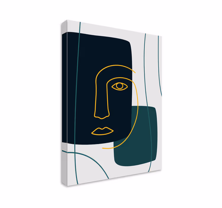 Tableau élegant pour bureau visage abstrait - TenStickers