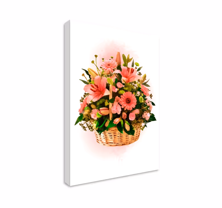 Tableau fleurs Panier fleuri - TenStickers