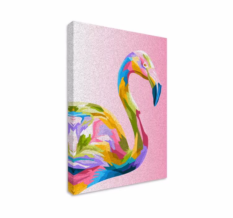 Tableau plume Art de flamant rose - TenStickers