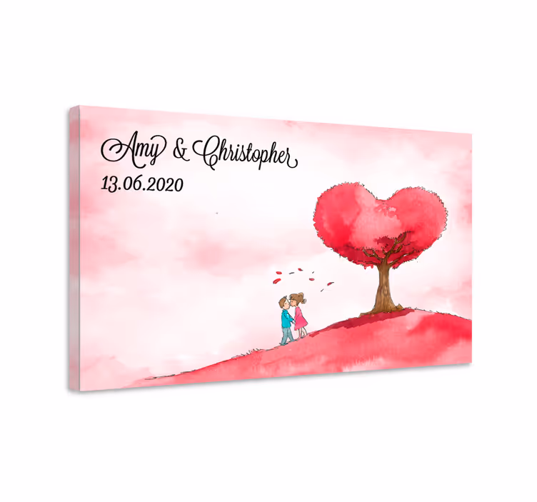 Tableau rustique arbre d'amour au cœur - TenStickers
