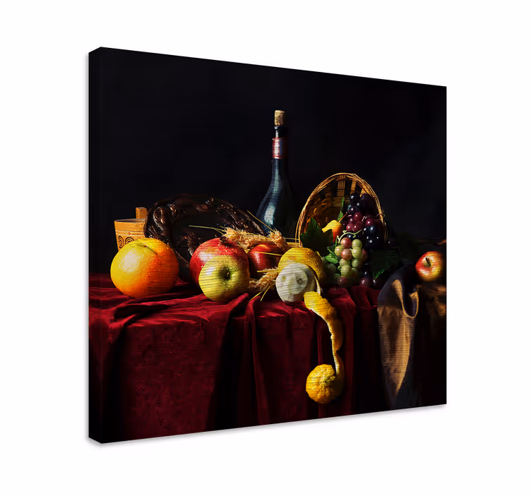 Tableau fruits arrangement de fruits dorés - TenStickers