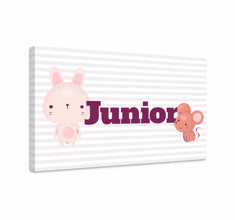 Tableau enfant Lapin et souris de dessin animé - TenStickers