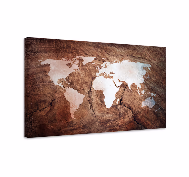 Tableau carte du monde carte des continents - TenStickers