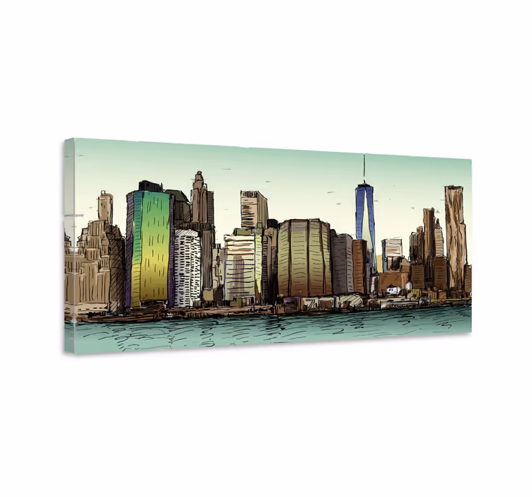 Tableau villes et pays vue panoramique urbaine - TenStickers