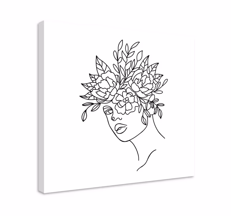 Tableau moderne Femmes au visage fleuri - TenStickers
