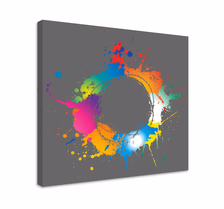 Tableau abstrait cercle éclaboussure coloré - TenStickers
