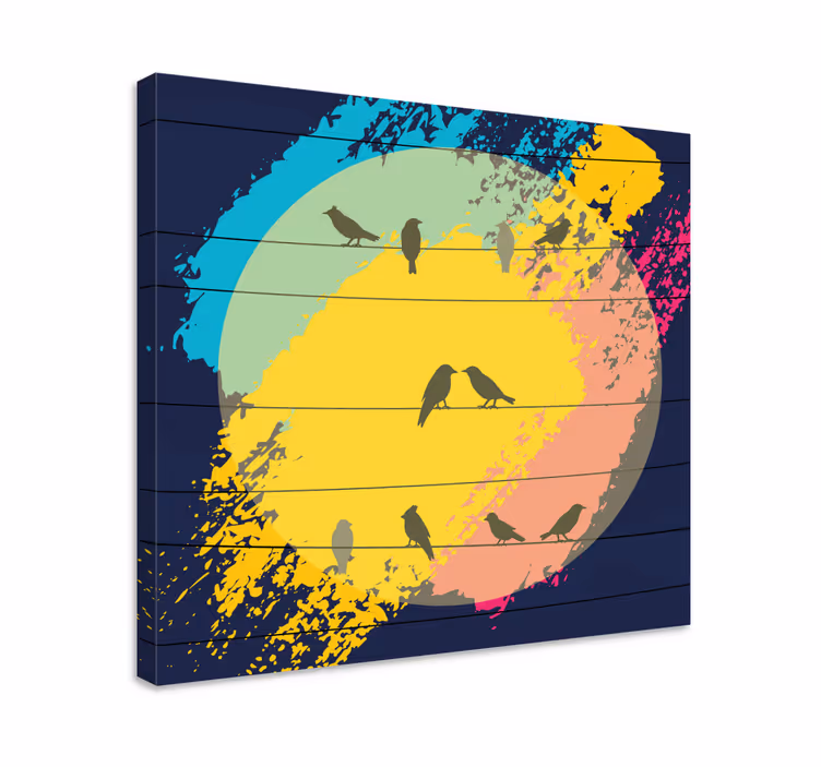 Tableau oiseaux Des rayures de tableau et - TenStickers