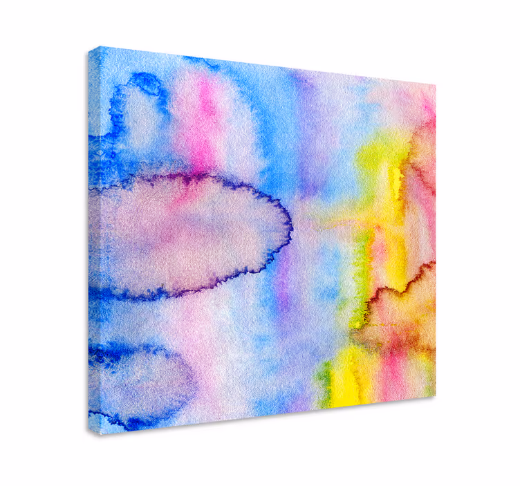 Tableau abstrait mélanges aquarelle colorés - TenStickers