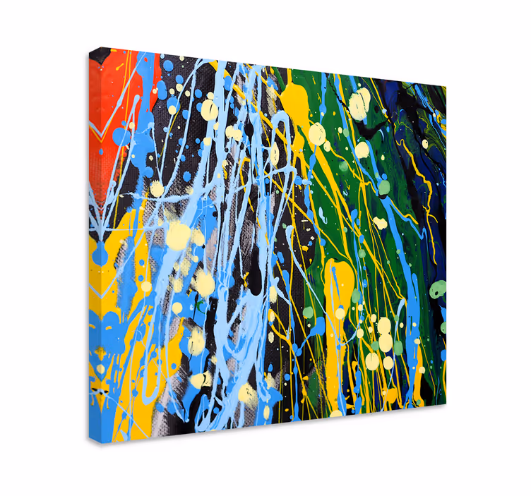 Tableau abstrait éclaboussures de couleurs vives - TenStickers
