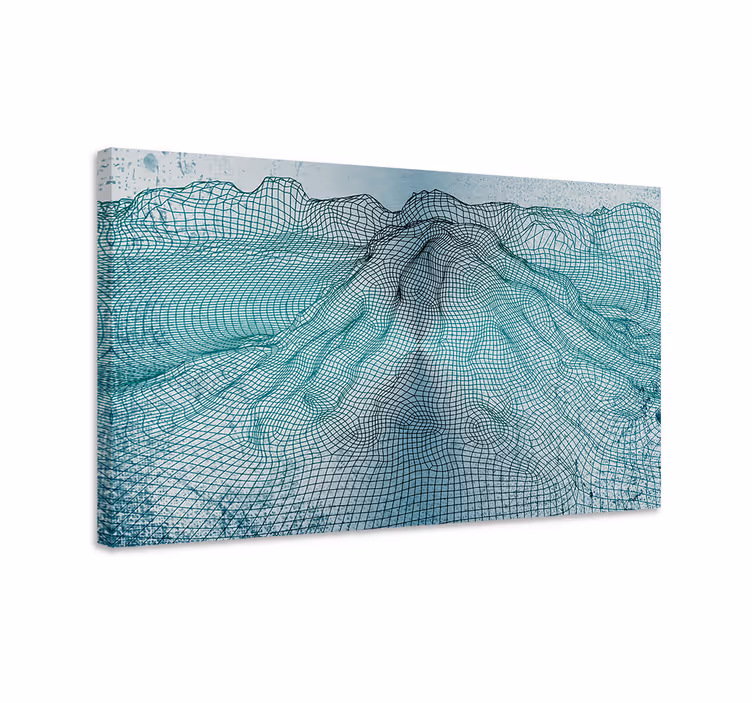 Tableau abstrait sommets de montagnes connectés - TenStickers