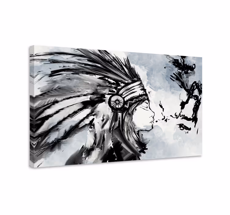 Tableau personnage profil amérindien - TenStickers