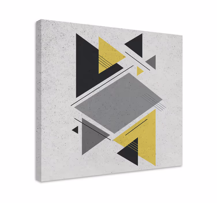 Tableau scandinave Triangles gris jaune noir - TenStickers