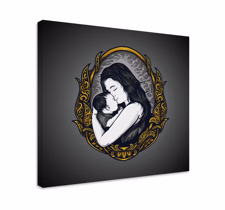 Tableau moderne Amour mère et fille - TenStickers
