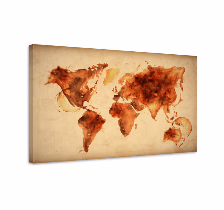 Tableau carte du monde aquarelle carte du monde - TenStickers